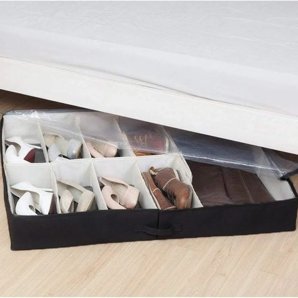 2 Pack Under Bed Shoe Organizer 24 Pairs Closet Storage Solution Shoes Container