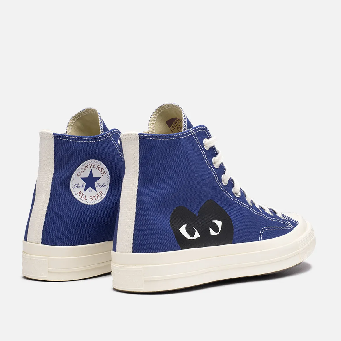 CDG PLAY X CONVERSE CHUCK 70 HIGH "BLACK HEART" - BLUE QUARTZ