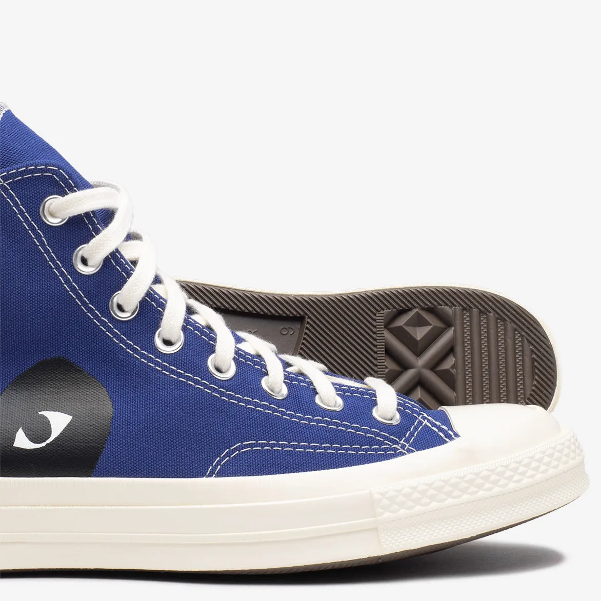 CDG PLAY X CONVERSE CHUCK 70 HIGH "BLACK HEART" - BLUE QUARTZ