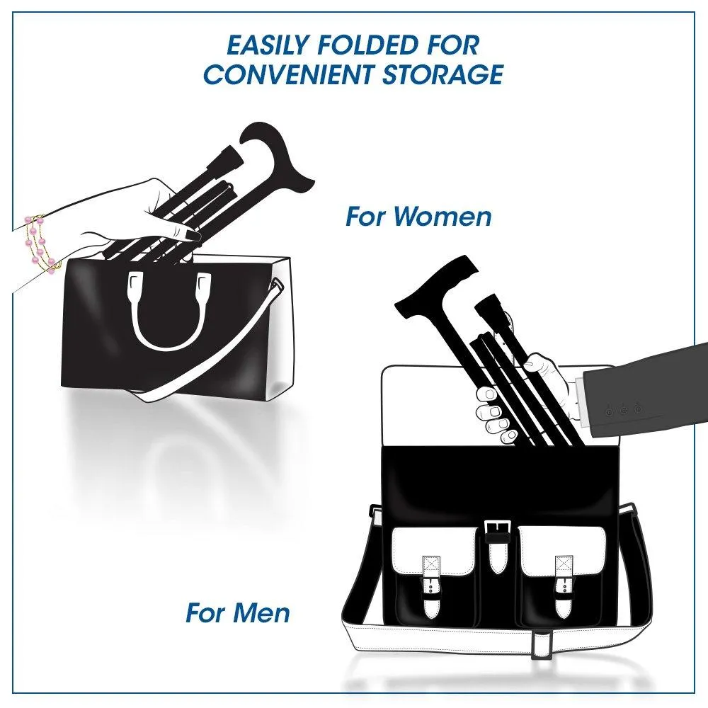 Dr. House Flame Derby Cane: Foldable & Adjustable Carbon Fiber