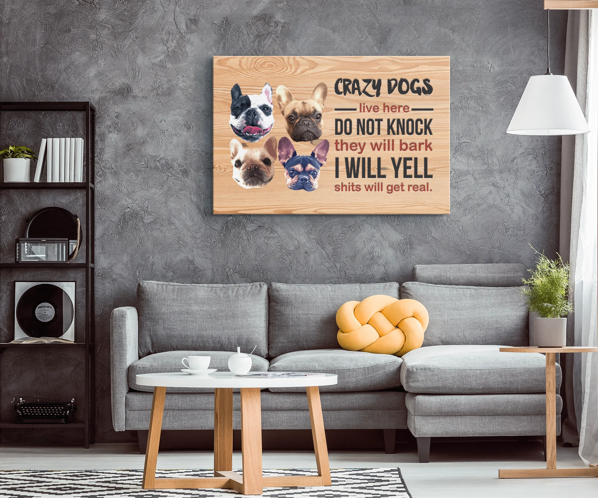 French Bulldog - Crazy Dogs Live Here Canvas