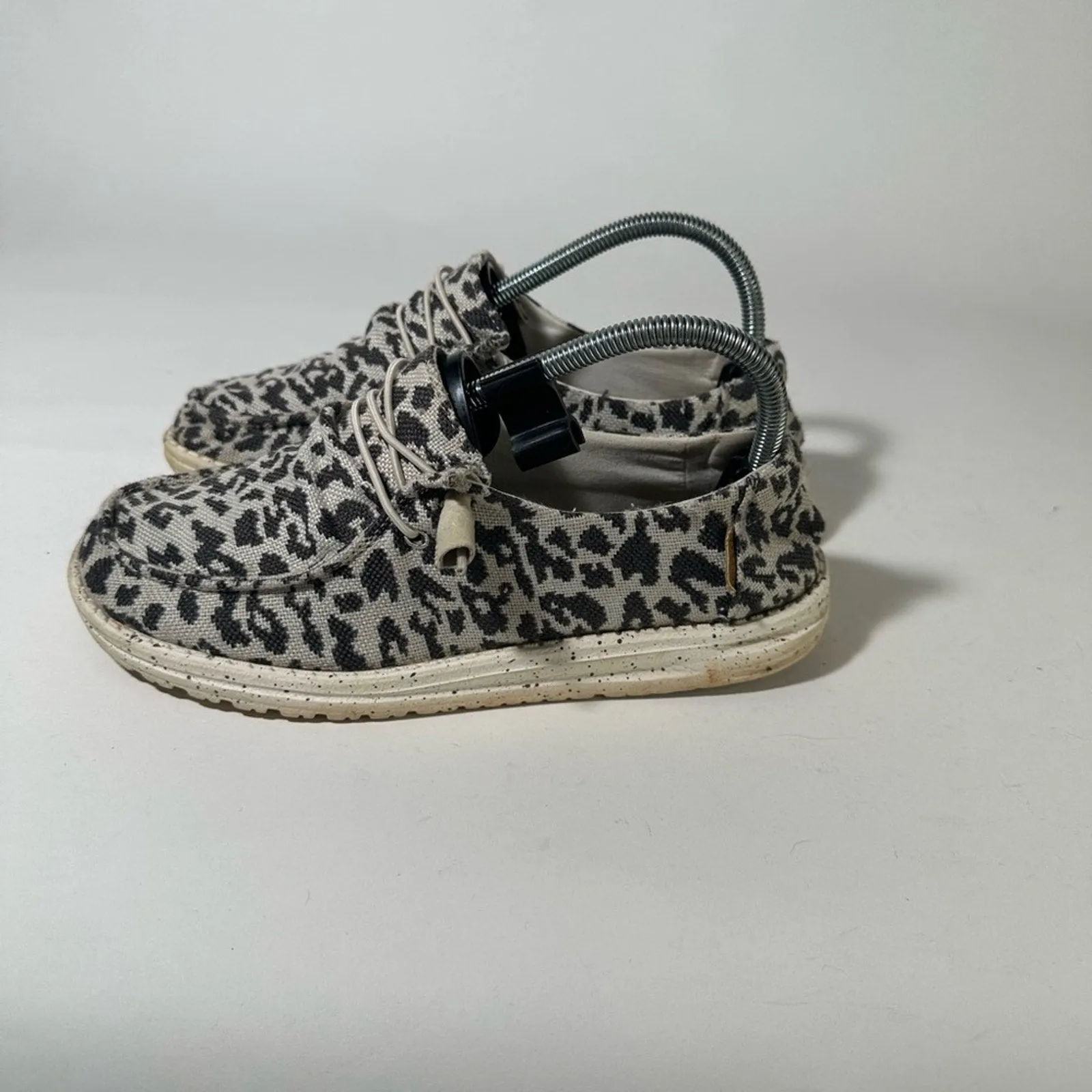 Hey Dude  Wendy Cheetah Print Loafers with Soft Canvas Upper and Flexible Sole