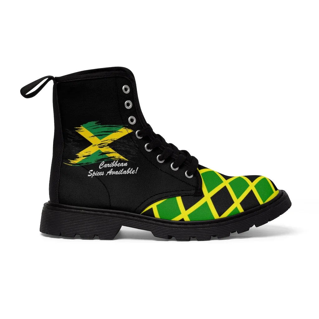 Jamaica Flag Men's Canvas Boots