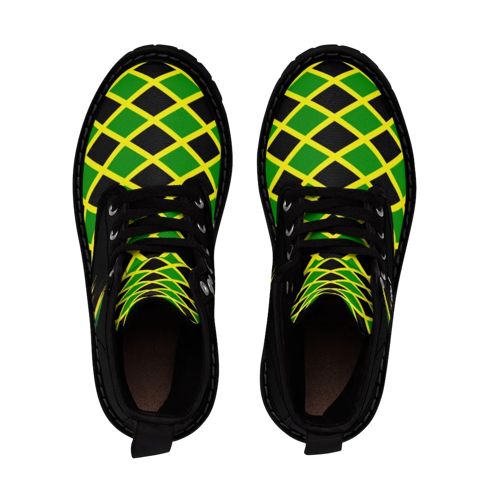 Jamaica Flag Men's Canvas Boots