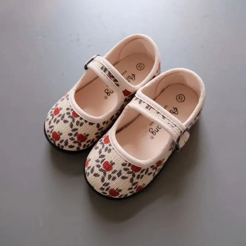 Mary Floral Corduroy Canvas Shoes