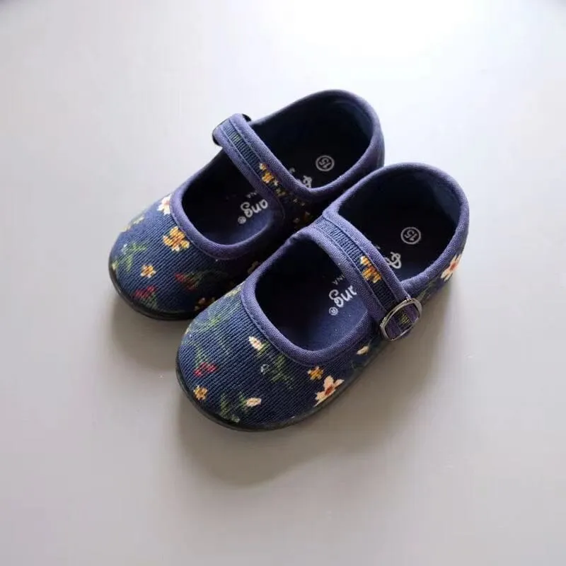 Mary Floral Corduroy Canvas Shoes