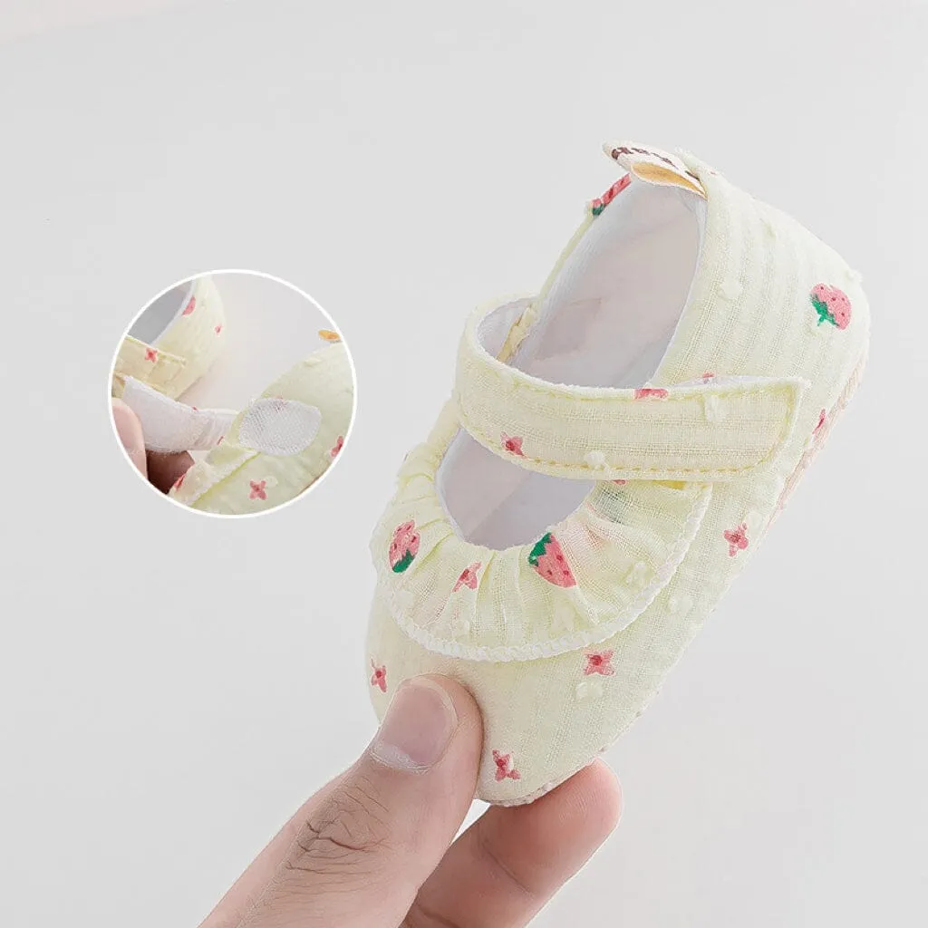 Strawberry Ruffles First Walker Shoes