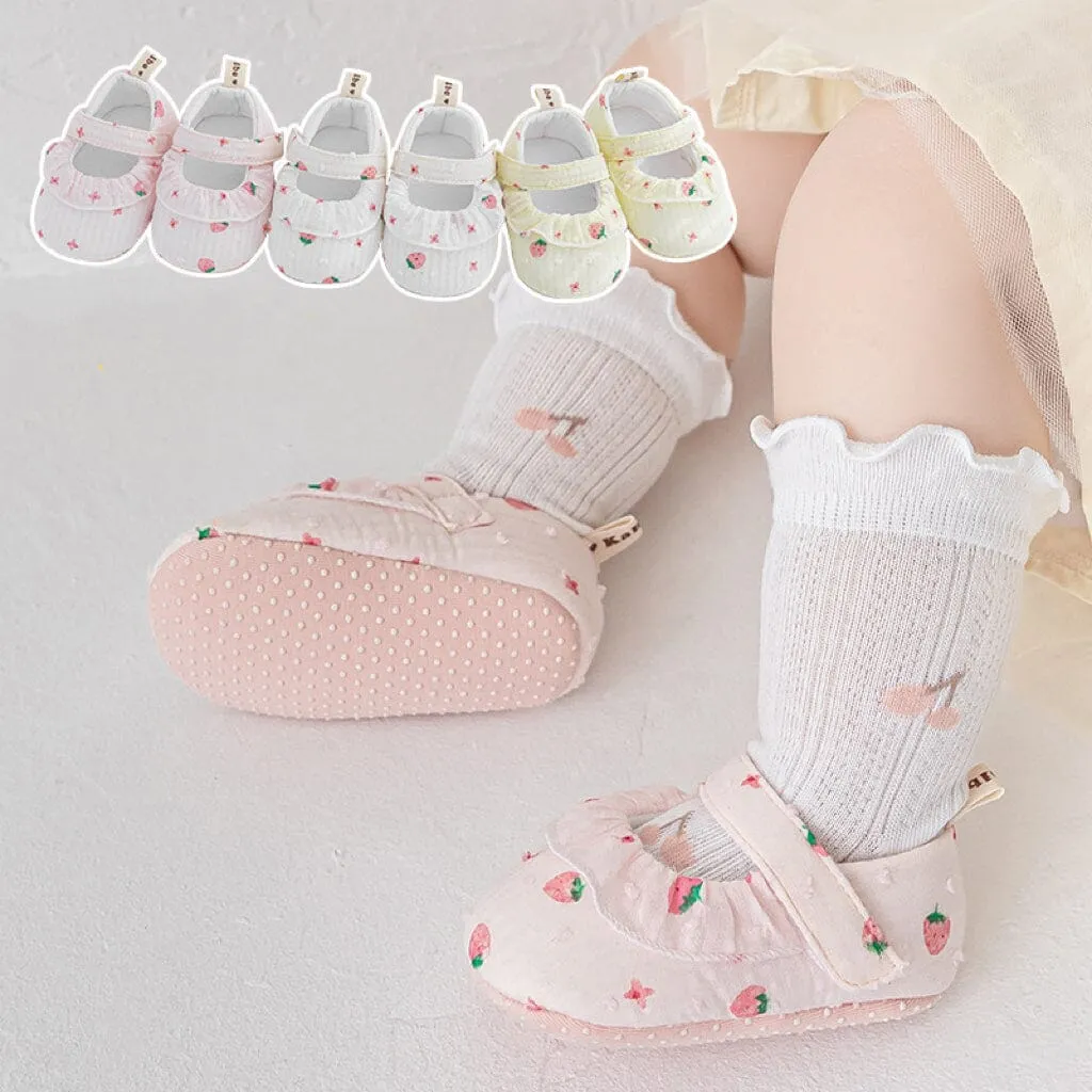 Strawberry Ruffles First Walker Shoes