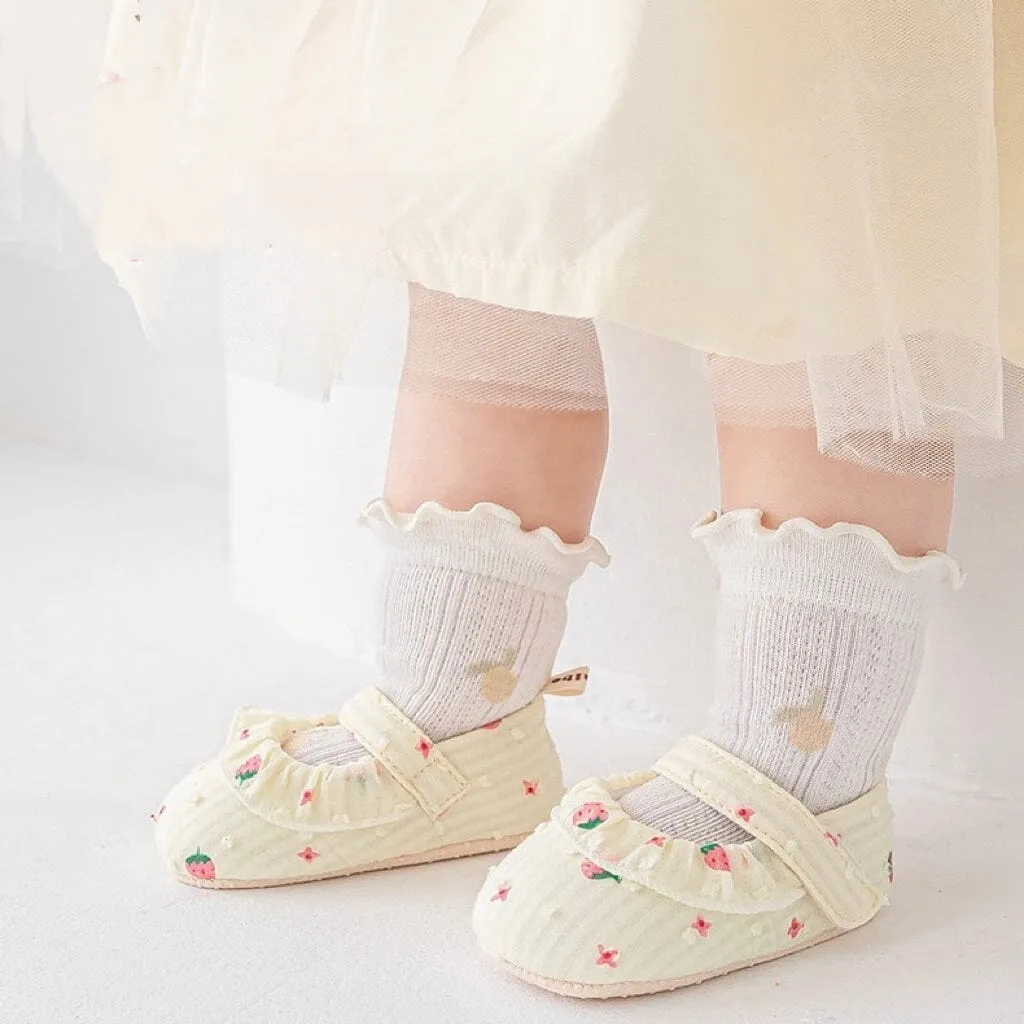 Strawberry Ruffles First Walker Shoes