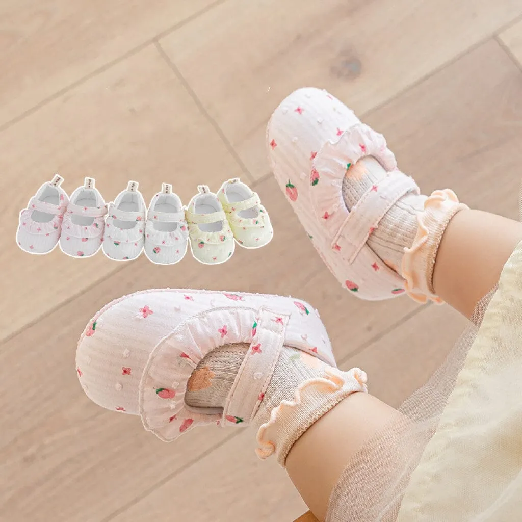 Strawberry Ruffles First Walker Shoes