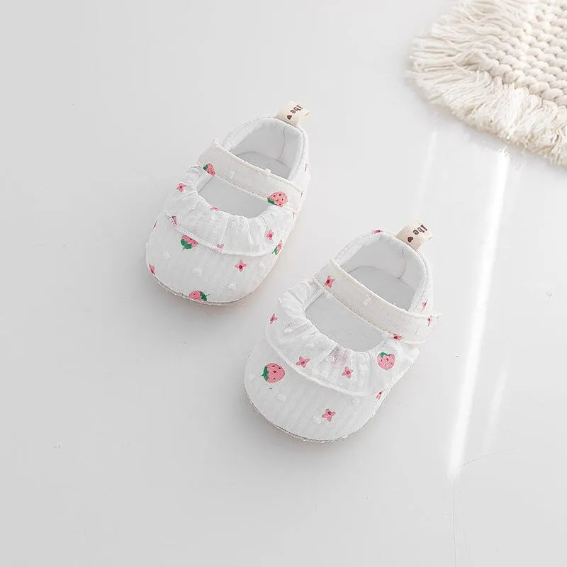 Strawberry Ruffles First Walker Shoes
