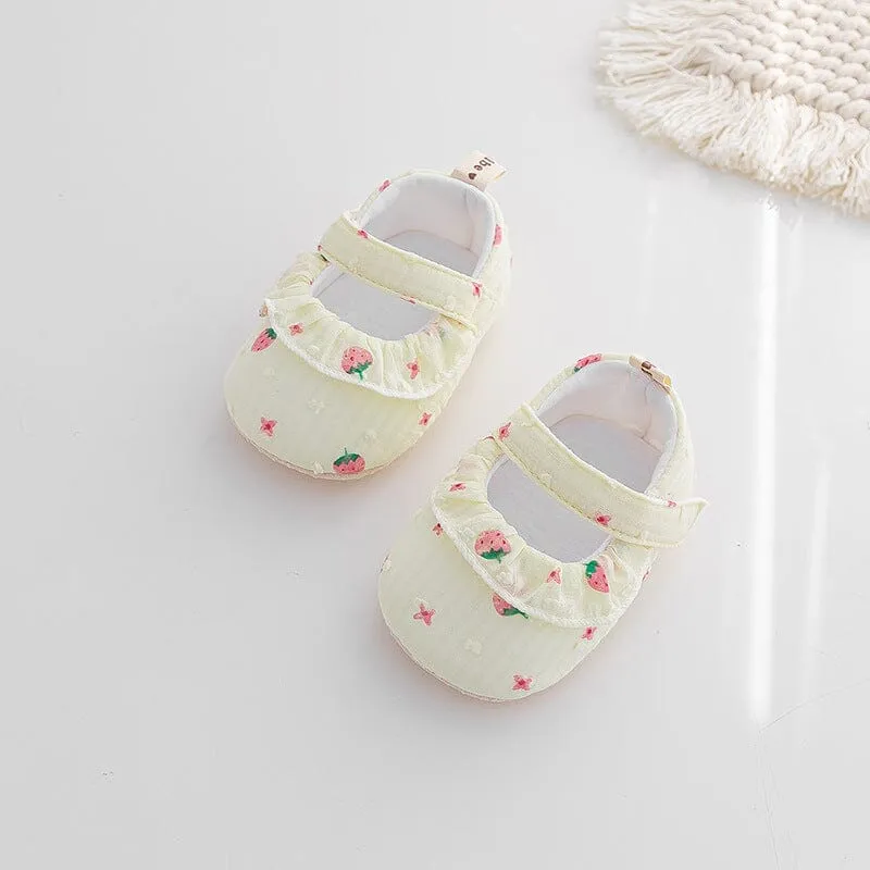 Strawberry Ruffles First Walker Shoes