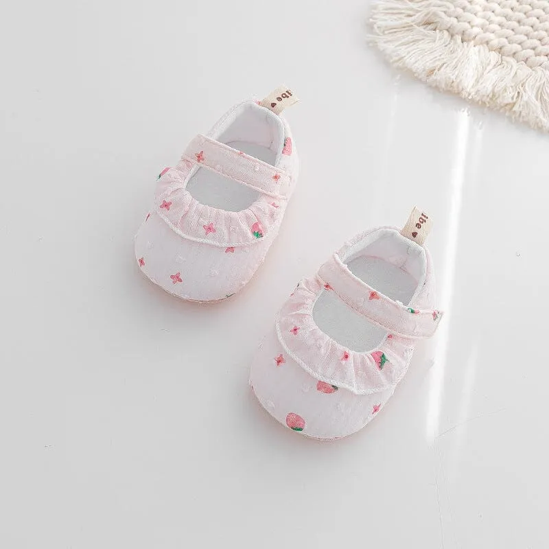 Strawberry Ruffles First Walker Shoes
