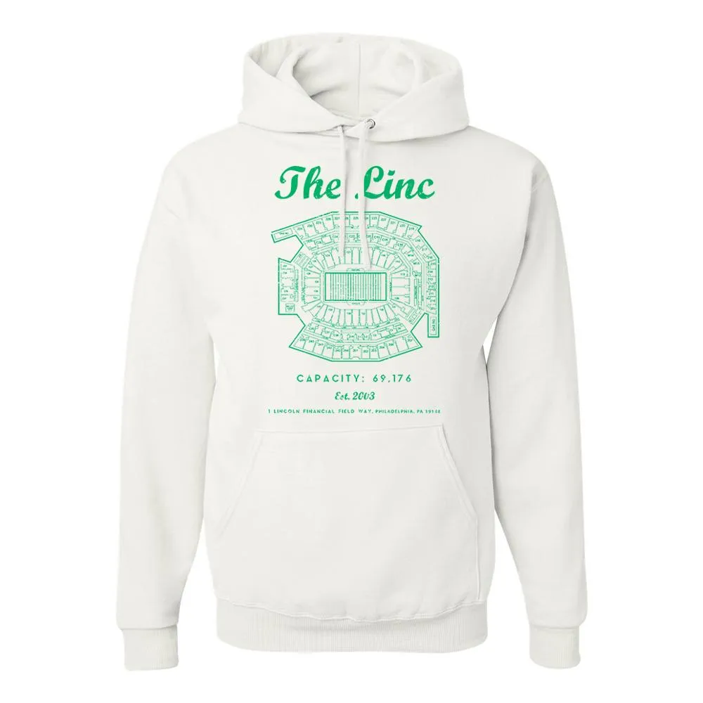 The Linc Seating Chart Pullover Hoodie | The Linc Seat Map White Pullover Hoodie