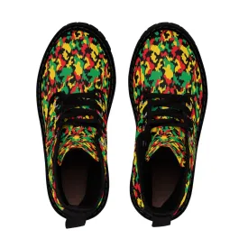 Women's Rasta Camo Canvas Boots